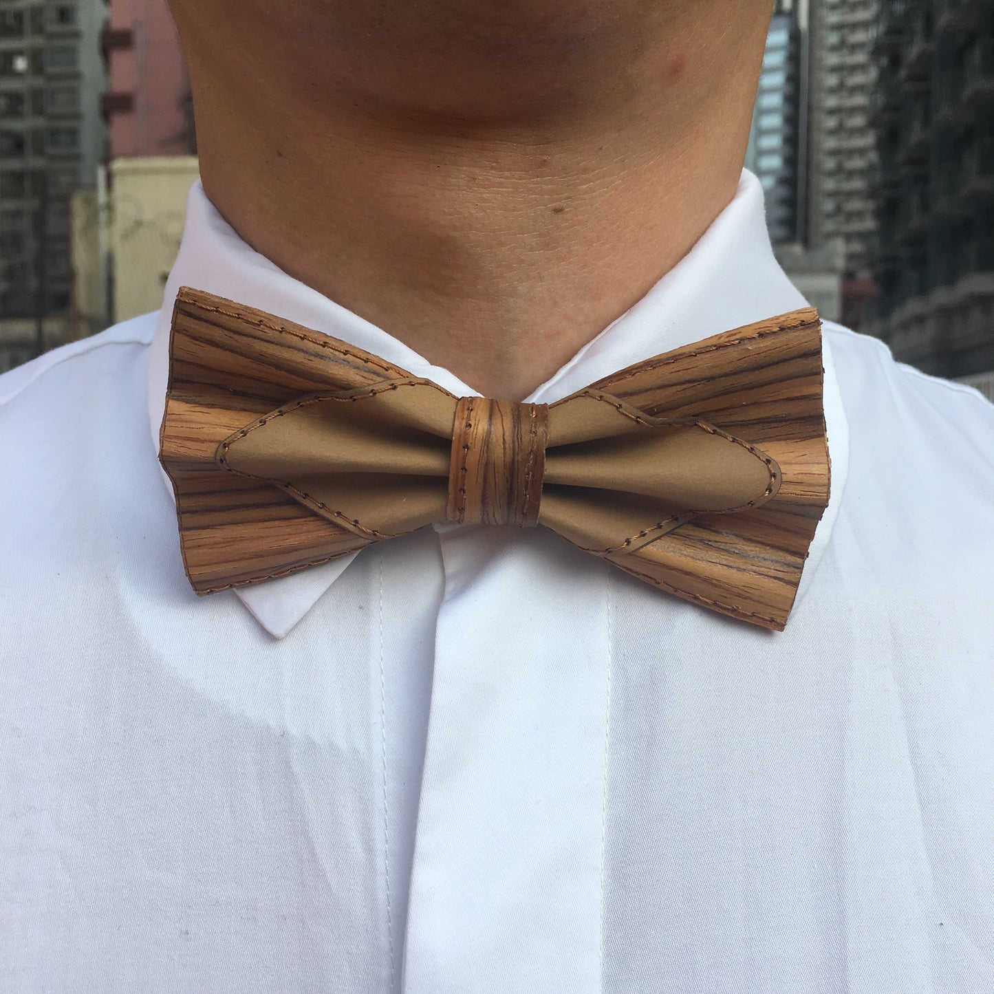 BOW TIE (KHAKI MIX-DIAMOND)