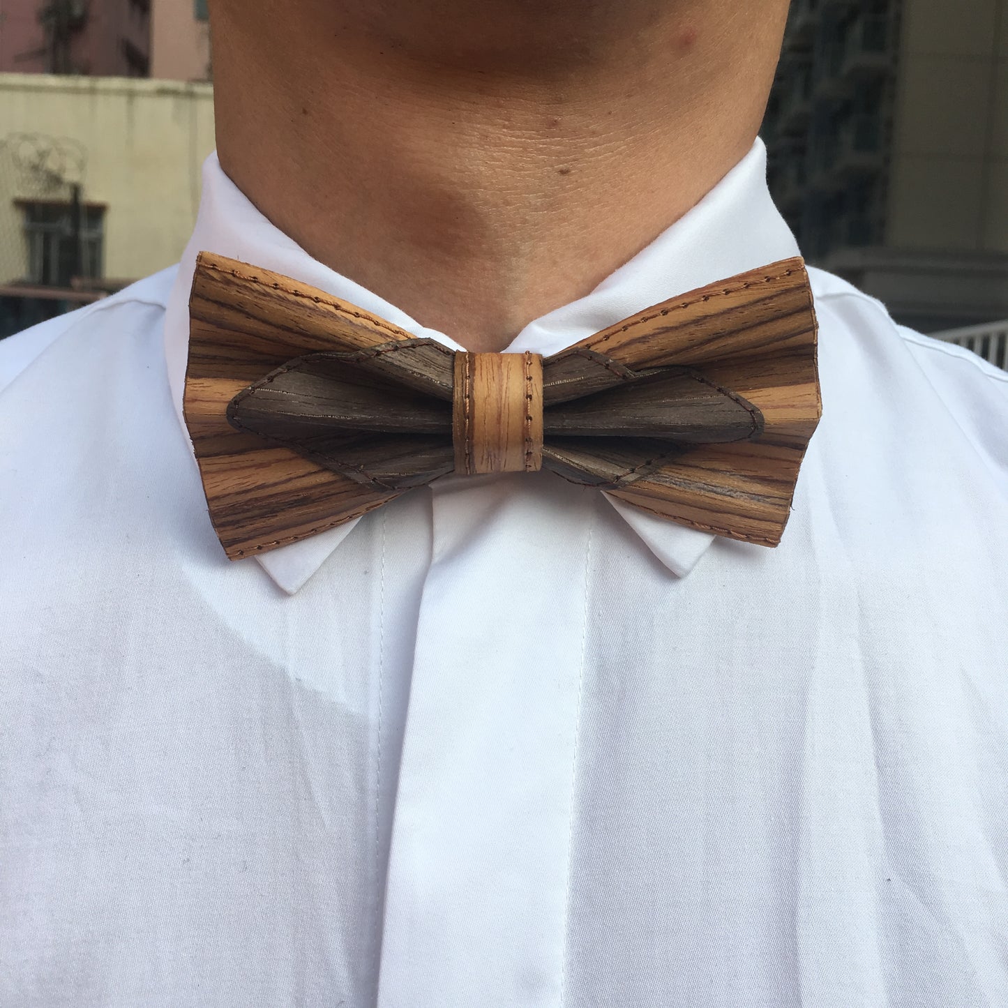 BOW TIE (KHAKI/BROWN-DIAMOND)